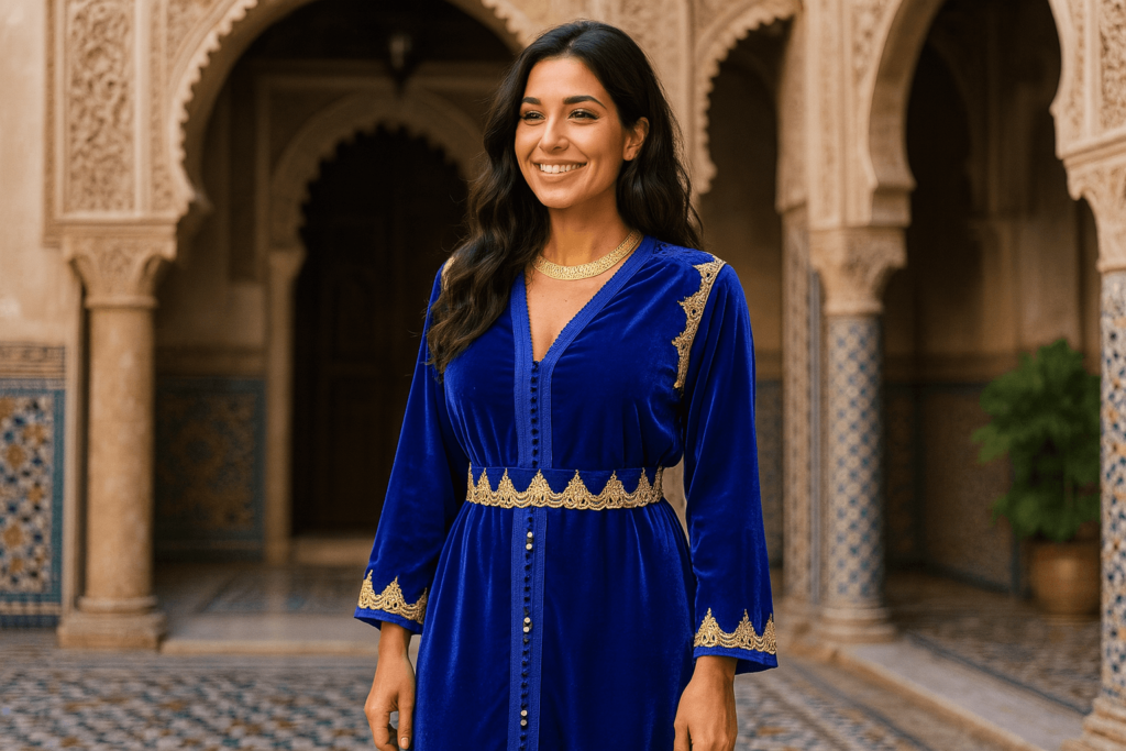 Caftan bleu de chez Majestia